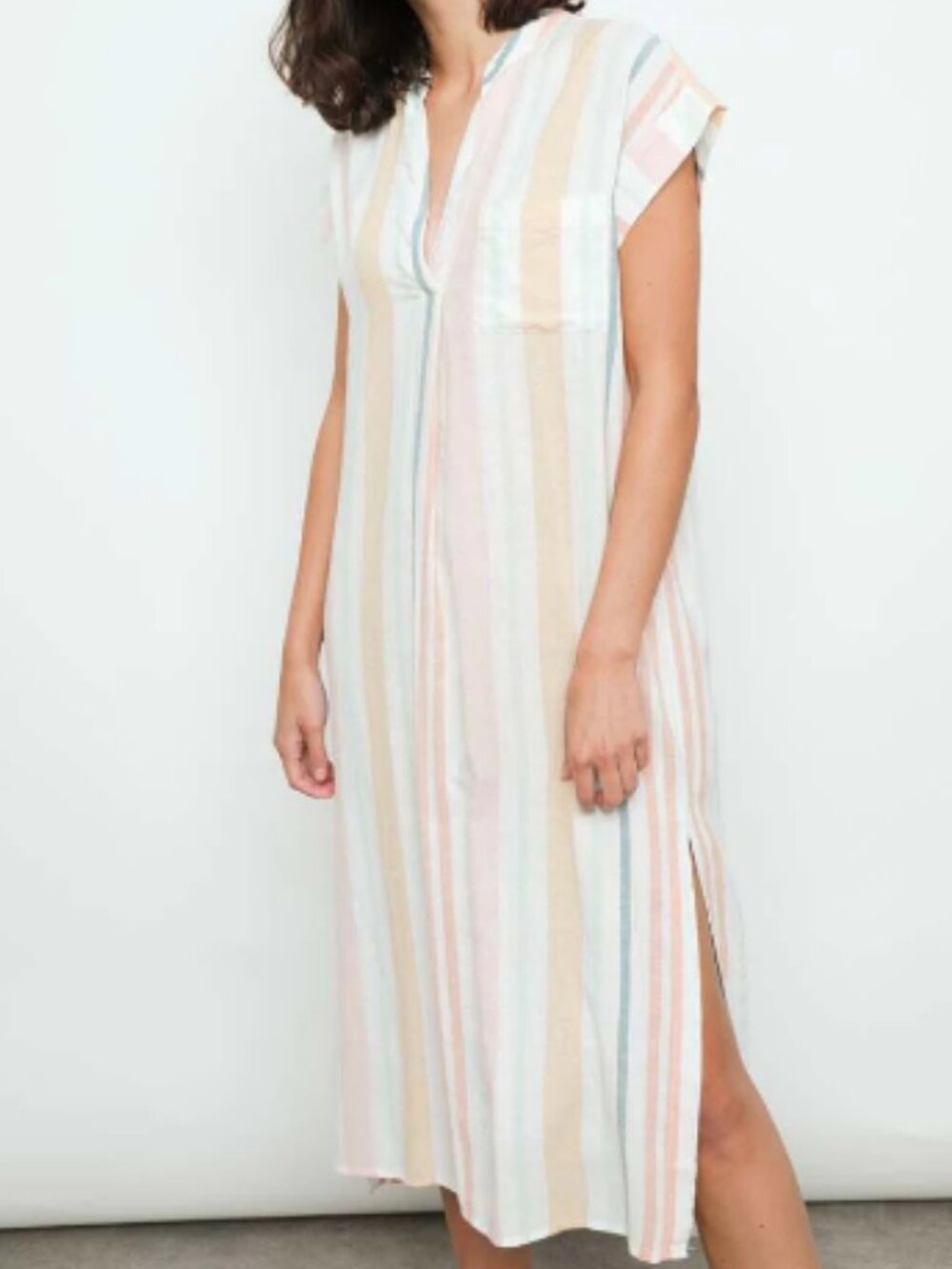 Rails Suri Dress, in Melon Stripe Rayon Linen Blend, Sz XS